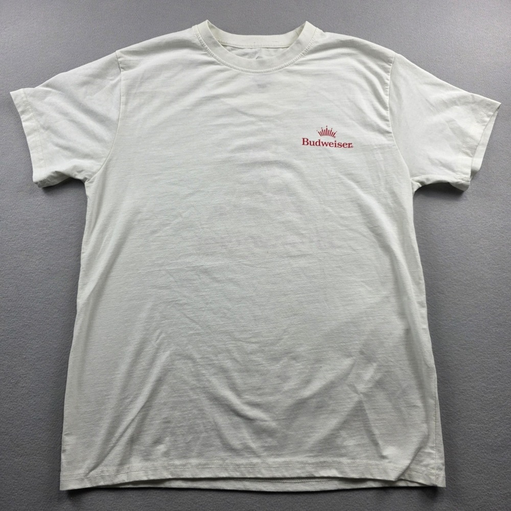 Budweiser King of Beers Graphic T-Shirt Mens XL‎ White Eagle Logo Short Sleeve